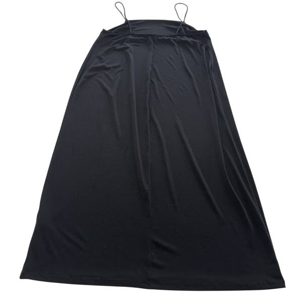 Zara Dress Womens Large Black Spaghetti Strap Midi Slip Minimalist Square Neck - Picture 2 of 7